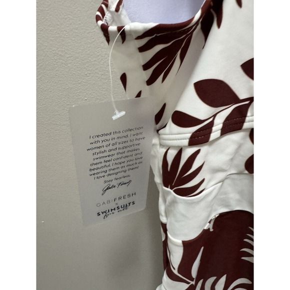 Swimsuits For All Gabifresh One Piece Brown Floral Size 18 D/DD NWT - Picture 6 of 11